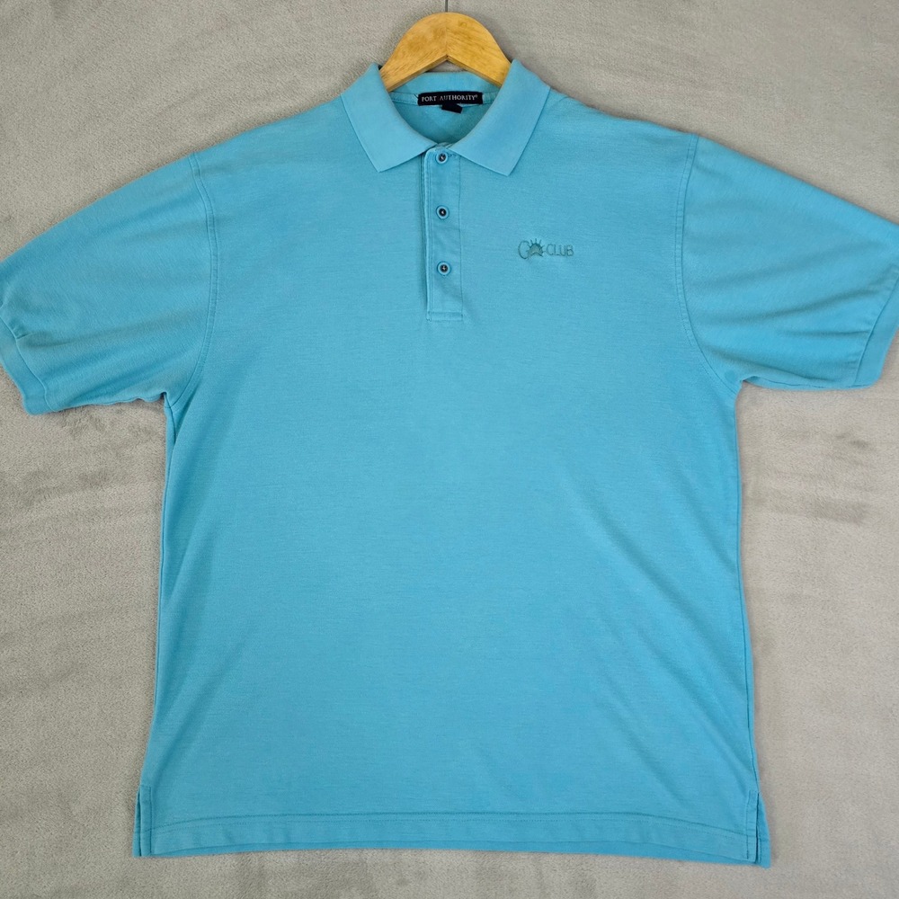 Port Authority‎ Mens Blue Golf Club Pique Polo Shirt Size L